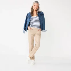 Women's Croft & Barrow® Effortless Stretch Pull-On Straight-Leg Pants -Croft & Barrow Sales Store 3354493 ALT5