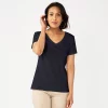 Women's Croft & Barrow® Essential V-Neck Tee -Croft & Barrow Sales Store 3482291 Navy