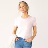 Women's Croft & Barrow® Essential Crewneck Tee -Croft & Barrow Sales Store 3500577 Light Pink