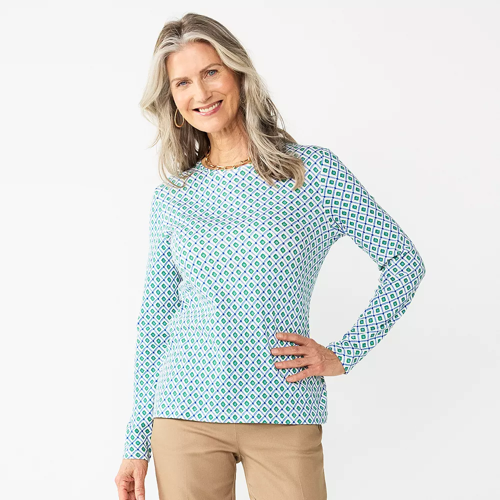 Women's Croft & Barrow® Essential Long-Sleeve Crewneck Tee 3 Women's Croft & Barrow® Essential Long-Sleeve Crewneck Tee