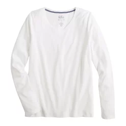 Women's Croft & Barrow® Essential Long Sleeve V-Neck Tee -Croft & Barrow Sales Store 3836996 ALT5