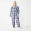 Plus Size Croft & Barrow® Flannel Long Sleeve Pajama Shirt & Pajama Pants Set -Croft & Barrow Sales Store 5032550 Blue Plaid