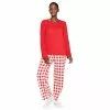 Women's Croft & Barrow® Long Sleeve Pajama Top & Pajama Pants Sleep Set -Croft & Barrow Sales Store 5044284 Red Buffalo
