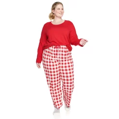 Plus Size Croft & Barrow® Long Sleeve Pajama Top & Pajama Pants Set -Croft & Barrow Sales Store 5044287 ALT2