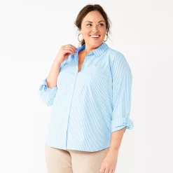 Plus Size Croft & Barrow® Essential Comfort Stretch Shirt