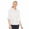 Petite Croft & Barrow® Knit-To-Fit Roll Tab Sleeve Shirt