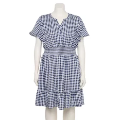 Plus Size Croft & Barrow® Smocked Waist Challis Dress