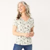 Women's Croft & Barrow® Henley Top -Croft & Barrow Sales Store 5511255 Grey Toucan Print