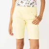 Women's Croft & Barrow® Pull-On Bermuda Jean Shorts 2 Women's Croft & Barrow® Pull-On Bermuda Jean Shorts -Croft & Barrow Sales Store 5523581 Yellow