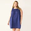 Plus Size Croft & Barrow® Sleeveless Nightgown -Croft & Barrow Sales Store 5529175 Navy Dots