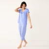 Women's Croft & Barrow® Short Sleeve Pajama Top & Capri Pajama Pants Sleep Set -Croft & Barrow Sales Store 5555605 Dash Purple Geo