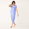 Petite Croft & Barrow® Short Sleeve Pajama Top & Capri Pajama Pants Sleep Set -Croft & Barrow Sales Store 5555609 Dash Purple Geo