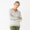 Women's Croft & Barrow® Classic V-Neck Cable Sweater