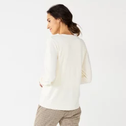 Women's Croft & Barrow® Extra Soft V-Neck Cardigan -Croft & Barrow Sales Store 5581457 ALT