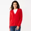 Women's Croft & Barrow® Extra Soft V-Neck Cardigan -Croft & Barrow Sales Store 5581457 Red