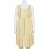 Plus Size Croft & Barrow® Sleeveless Tiered Linen Dress -Croft & Barrow Sales Store 5583998 Gold Stripe