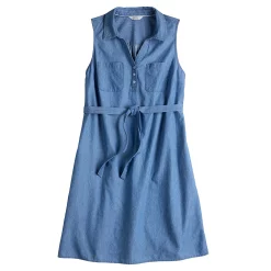 Women's Croft & Barrow® Sleeveless Chambray Shirtdress -Croft & Barrow Sales Store 5585765 ALT5