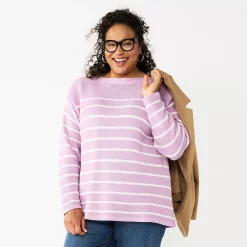 Plus Size Croft & Barrow® Boatneck Pullover Sweater