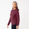 Women's Croft & Barrow® Cozy Crewneck Sweater -Croft & Barrow Sales Store 5588987 Plum