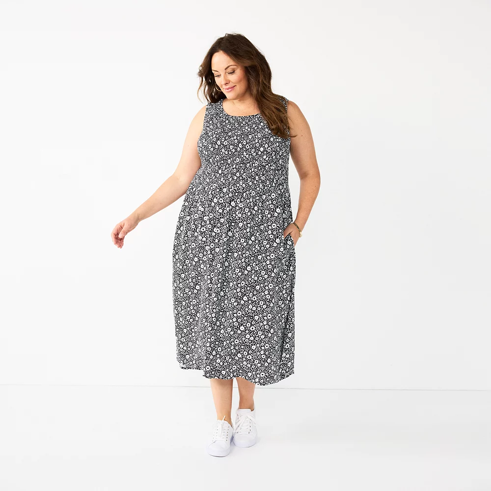 Plus Size Croft & Barrow® Smocked Swing Midi Dress 3 Plus Size Croft & Barrow® Smocked Swing Midi Dress