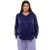 Plus Size Croft & Barrow® Whisperluxe Long Sleeve Pajama Top -Croft & Barrow Sales Store 5597046 Heather Navy