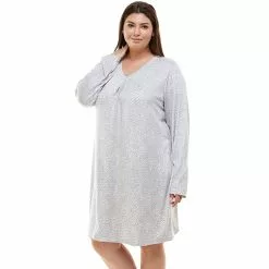 Plus Size Croft & Barrow® Whisperluxe Long Sleeve Sleepshirt -Croft & Barrow Sales Store 5597049 ALT2