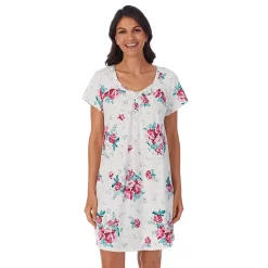 Women's Croft & Barrow® Cozy Short Sleeve Smocked Nightgown