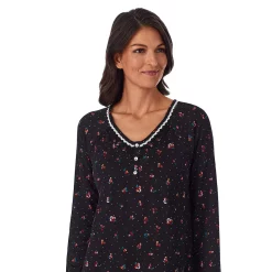 Women's Croft & Barrow® Cozy Long Sleeve Smocked Nightgown -Croft & Barrow Sales Store 5637634 ALT2