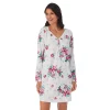 Women's Croft & Barrow® Cozy Long Sleeve Smocked Nightgown -Croft & Barrow Sales Store 5637634 White Large Floral