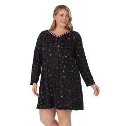 Plus Size Croft & Barrow® Cozy Long Sleeve Smocked Nightgown -Croft & Barrow Sales Store 5637636 ALT2