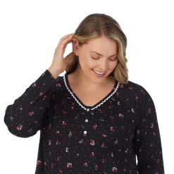 Plus Size Croft & Barrow® Cozy Long Sleeve Smocked Nightgown -Croft & Barrow Sales Store 5637636 ALT4