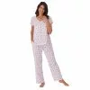 Women's Croft & Barrow® Cozy Short Sleeve Button-Front Pajama Top & Pajama Pants Sleep Set