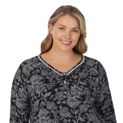 Plus Size Croft & Barrow® Cozy Long Sleeve Pajama Top & Pajama Pants Sleep Set -Croft & Barrow Sales Store 5637645 ALT3