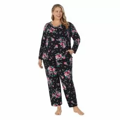 Croft & Barrow Sales Store 25 Plus Size Croft & Barrow® Cozy Long Sleeve Pajama Top & Pajama Pants Sleep Set