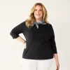 Plus Size Croft & Barrow® Boatneck Tee -Croft & Barrow Sales Store 5663153 Mineral Black