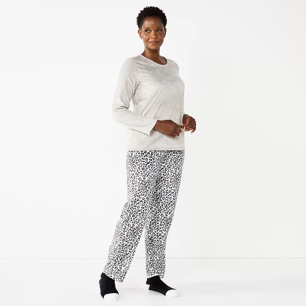 Petite Croft & Barrow® Long Sleeve Pajama Top & Pajama Pants Sleep Set 3 Petite Croft & Barrow® Long Sleeve Pajama Top & Pajama Pants Sleep Set