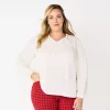 Plus Size Croft & Barrow® Tiered Textured Blouse -Croft & Barrow Sales Store 5666761 Egret