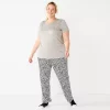 Plus Size Croft & Barrow® Short Sleeve Pajama Top & Pajama Pants Sleep Set