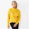 Women's Croft & Barrow® Mockneck Sweatshirt -Croft & Barrow Sales Store 5685918 Golden Spice