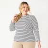 Plus Size Croft & Barrow® Long Sleeve Ruffle Neck Top