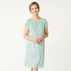 Women's Croft & Barrow® Short Sleeve Cotton Nightgown -Croft & Barrow Sales Store 5708274 Mint Navy Dot