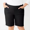 Plus Size Croft & Barrow® Effortless Stretch Bermuda Shorts -Croft & Barrow Sales Store 5770798 Black