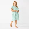 Plus Size Croft & Barrow® Short Sleeve Knit Nightgown -Croft & Barrow Sales Store 5773728 Mint Butterfly