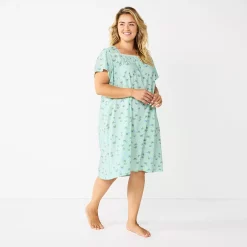 Plus Size Croft & Barrow® Short Sleeve Knit Nightgown