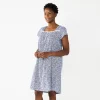 Petite Croft & Barrow® Short Sleeve Knit Nightgown -Croft & Barrow Sales Store 5773729 Navy Shells