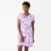 Women's Croft & Barrow® Short Sleeve Henley Short Sleeve Nightgown -Croft & Barrow Sales Store 5774133 Pink Floral
