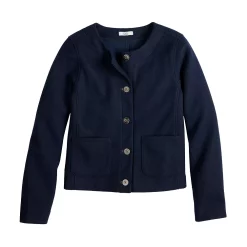 Women's Croft & Barrow® Collarless Knit Jacket -Croft & Barrow Sales Store 5800846 ALT5