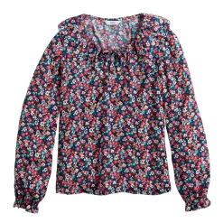 Women's Croft & Barrow® Ruffle Neck Blouse -Croft & Barrow Sales Store 5800880 ALT5