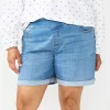 Plus Size Croft & Barrow® Elastic-Waist Pull-On Shorts -Croft & Barrow Sales Store 5806146 Medium Wash