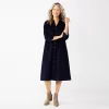 Women's Croft & Barrow® Corduroy Midi Dress -Croft & Barrow Sales Store 5806463 Navy